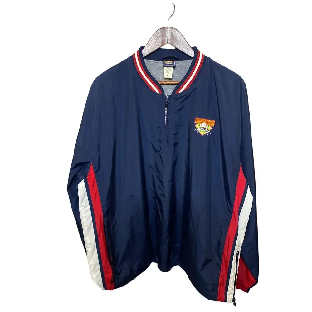 Cooperstown Dreams Park 1/4 Zip Pullover Blue Windbreaker Size XL Gorpcore